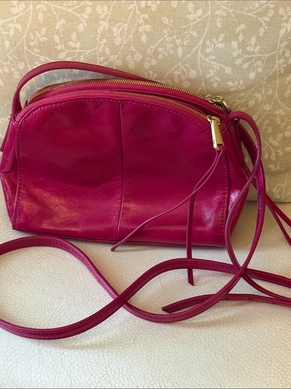 HOBO Evella Fuchsia Leather Crossbody Bag - Elegant Everyday Shoulder Bag